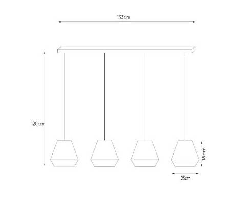 Suspension KALA Gris - Lin - 25 x 120 x 133 cm