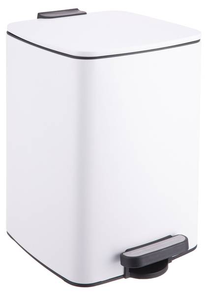Mülleimer Küche 12 Liter Schwarz - Silber - Weiß