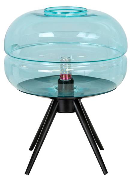 Tischlampe 8095 Blau - Edelstahl - Farbglas - 29 x 35 x 29 cm