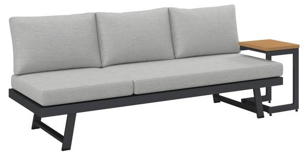 Gartenbank LOAN Grau - Metall - Massivholz - Textil - 210 x 84 x 78 cm