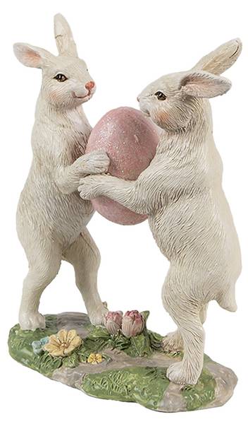Dekorationsfigur Kaninchen Easter&Omari Beige - Kunststoff - 5 x 13 x 11 cm