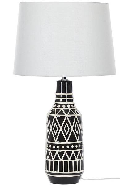 Tischlampen SHEBELLE Beige - Schwarz - Weiß - Keramik - 38 x 68 x 38 cm