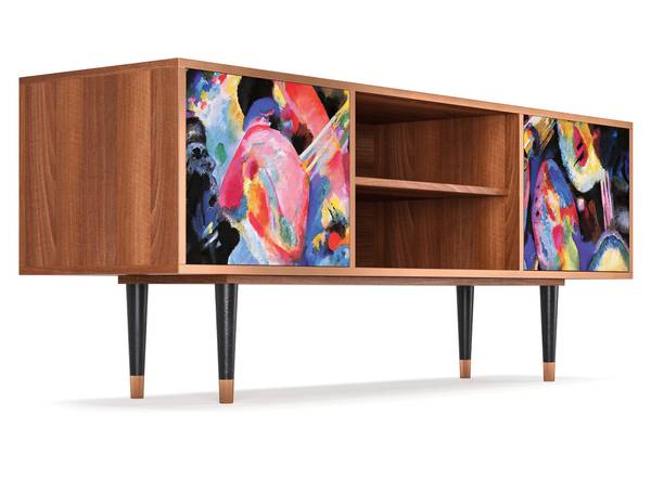 TV-Lowboard T2 Walnuss Violett - Holzwerkstoff - 170 x 69 x 48 cm