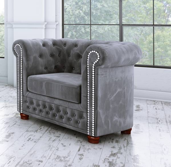 Chesterfield Ely Polstergarnitur 3+2+1 Grau