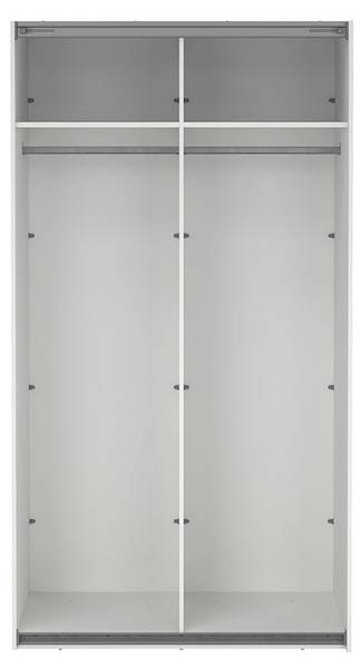 Kledingkast Como wit - plaatmateriaal op houtbasis - textiel - 119 x 221 x 67 cm
