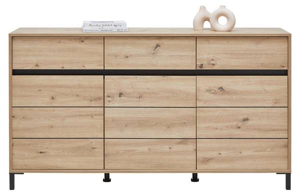 Sideboard ARRAN Schwarz - Braun - Holzwerkstoff - 157 x 90 x 40 cm