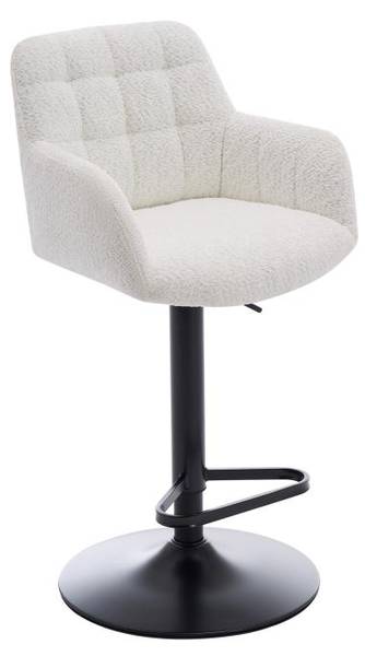 Barhocker PEGA 2er-Set Weiß - Textil - 50 x 93 x 49 cm