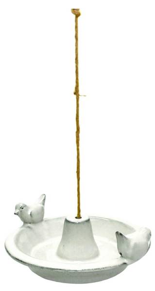 Vogeltränke FB443-3 Weiß - Keramik - 30 x 10 x 28 cm