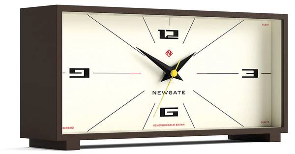 Staande klok Thunderbird bruin - wit - kunststof - 28 x 14 x 8 cm
