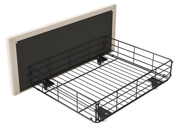 Doppelbett Polsterbett HDF09 Beige - Metall - Massivholz - 145 x 96 x 208 cm