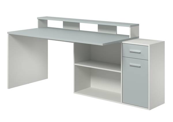 Bureau Gamer wit - deels massief hout - 160 x 91 x 115 cm