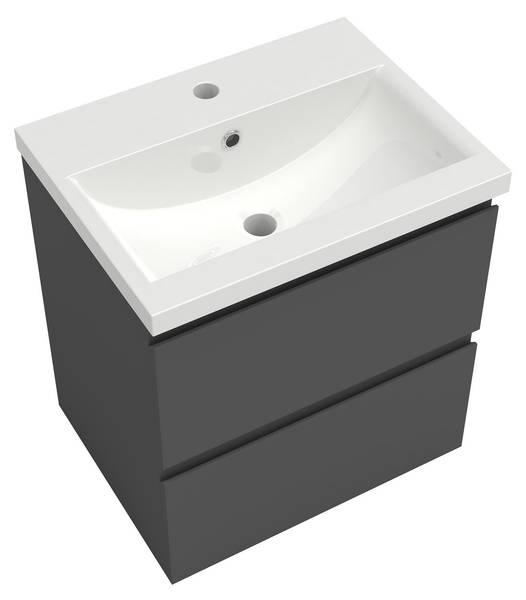 Waschtisch Set Aalst 2tlg. Anthrazit - 51 x 40 cm