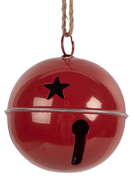 Dekoration Klingel MERRY CHRISTMAS Rot - Metall - 20 x 23 x 20 cm