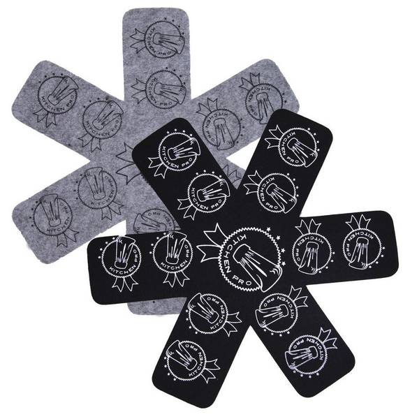 Pfannenschoner 2er Set 350920 Schwarz - Grau - Kunststoff - 32 x 1 x 32 cm
