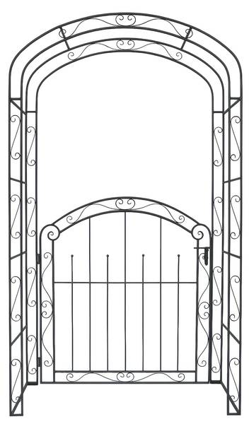 Pforte DELHI Braun - Metall - 115 x 215 x 43 cm
