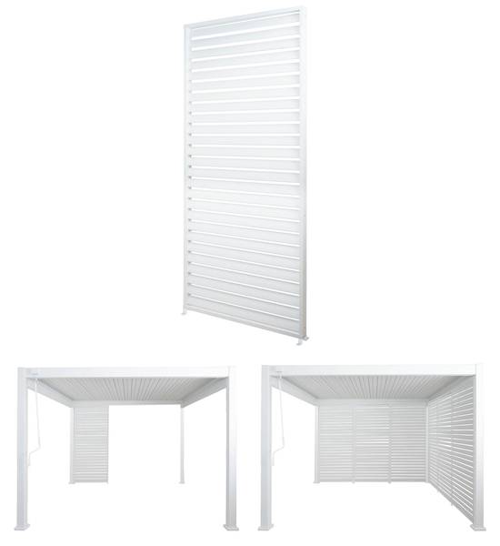 Lamellenwand voor pergola N94 wit - aluminium - 94 x 213 x 15 cm
