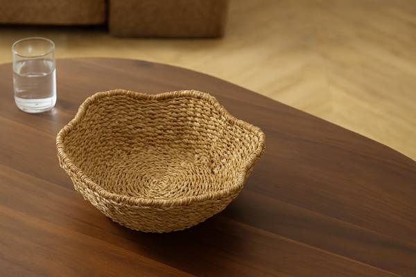 Corbeille ELSA Marron - Rotin - 42 x 9 x 42 cm