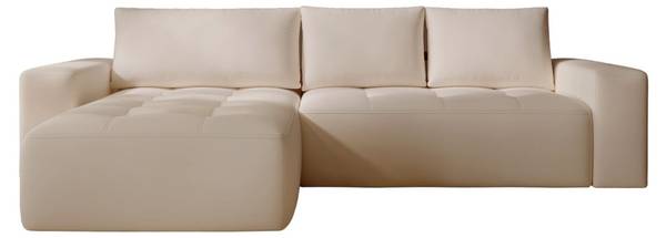Ecksofa PORTLAND Beige - Armlehne beidseitig montierbar - Ecke davorstehend links - Ottomane davorstehend links