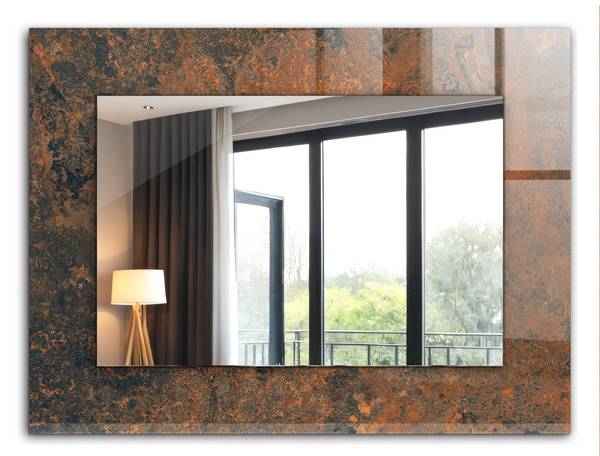 Wandspiegel Rostiges Metall Höhe: 80 cm