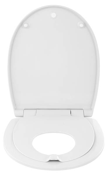 WC-Sitz Family mit Kinder-Einsatz Weiß - Kunststoff - 37 x 5 x 46 cm