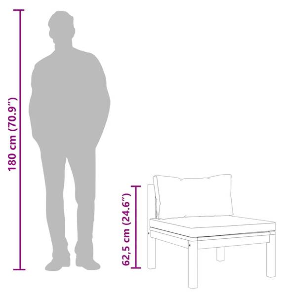 Loungebank 3011220-6 set van 2 bruin - crèmewit - wit