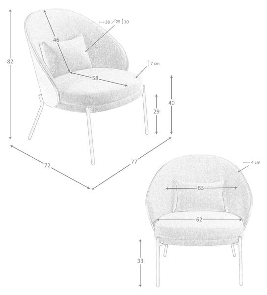 Sessel 5184 Grau - Flachgewebe - Polyester - Webstoff - 77 x 82 x 72 cm