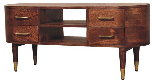 TV Lowboard Valenza Braun - Mango - 110 x 48 x 35 cm