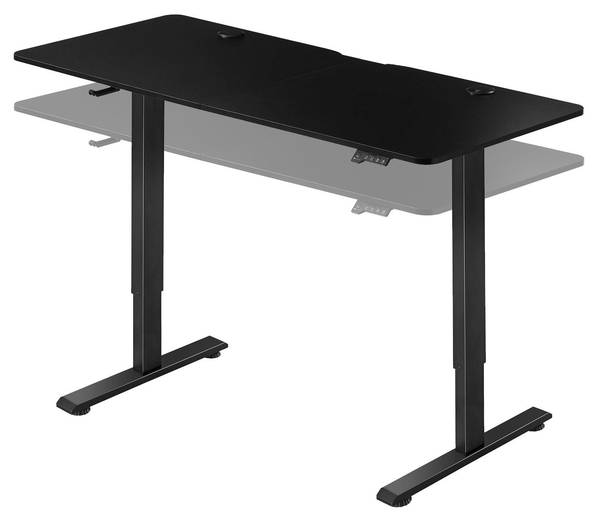 Schreibtisch Office höhenverstellbar Schwarz - Breite: 140 cm