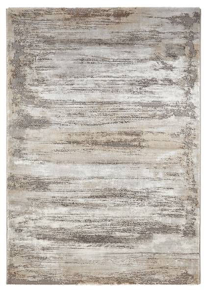 Webteppich OXFORD 3 Beige - Grau - Holzwerkstoff - 160 x 1 x 230 cm