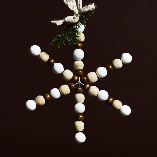 Weihnachtsanhänger Schneeflocke  NOËL Beige - Massivholz - 1 x 1 x 1 cm