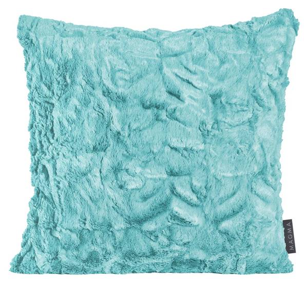 2er Set Kissenhülle Fluffy Türkis - Polyester - 40 x 1 x 40 cm