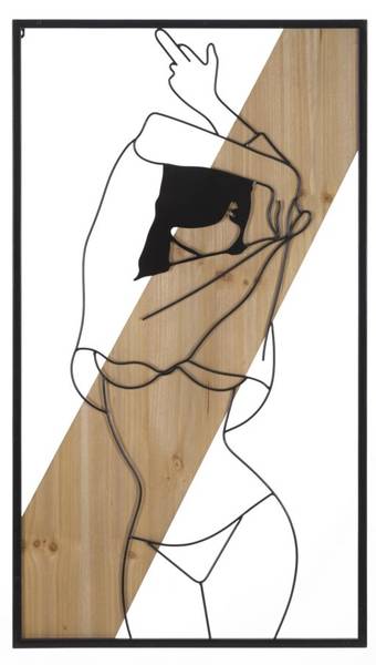 Wanddekoration  Strip A Ferro E Wood Schwarz - Metall - 2 x 90 x 50 cm