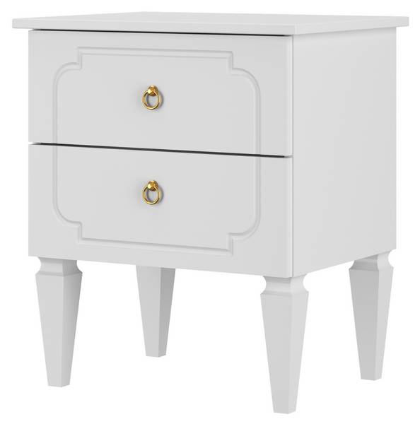 Nachttisch Royal Weiß - Holzwerkstoff - 51 x 59 x 40 cm