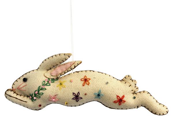 Oster-Anhänger Kaninchen 94346 Beige - Textil - 2 x 8 x 17 cm