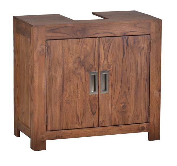 Waschbeckenunterschrank Bhatang Braun - Teakholz - 65 x 60 x 35 cm