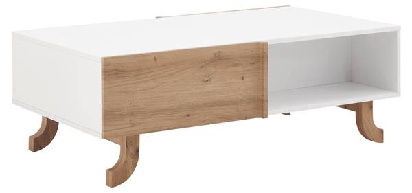 Couchtisch VIRA Braun - Weiß - Holz teilmassiv - 110 x 38 x 66 cm