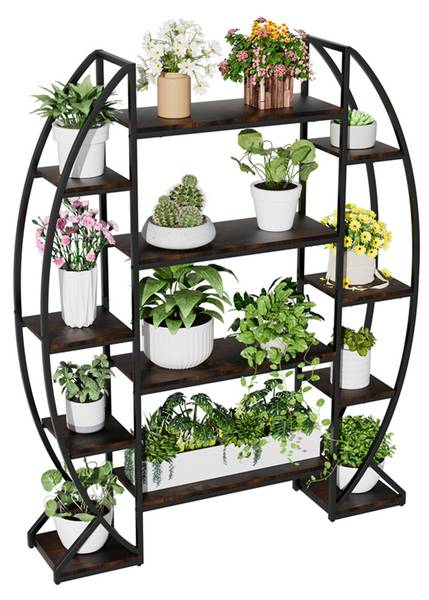 Support de fleurs HJ-ZM1376 Noir - Fer - 30 x 177 x 125 cm