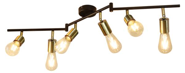 Deckenstrahler Nixie 6-flammig Gold - Metall - 4 x 11 x 95 cm
