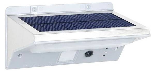 Solar Wandleuchte Mit Sensor DERBY Grau - Kunststoff - 8 x 11 x 16 cm