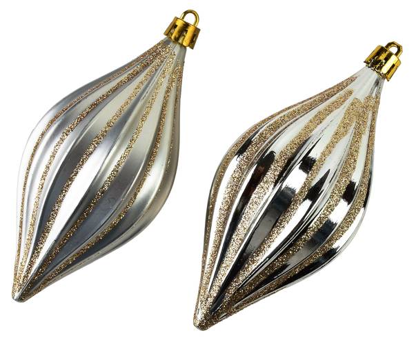 Weihnachtskugeln SANTA LILA 2er-Set Silber - Kunststoff - 12 x 5 x 13 cm