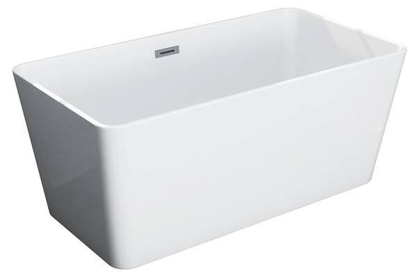 Baignoire îlot SPICARA Blanc - Fibres naturelles - 70 x 55 x 130 cm