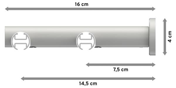 Innenlaufstange 2-Lauf Platon Elanto Breite: 240 cm