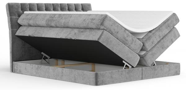 Boxspringbett Seraphine Grau - Liegefläche Breite: 140 cm