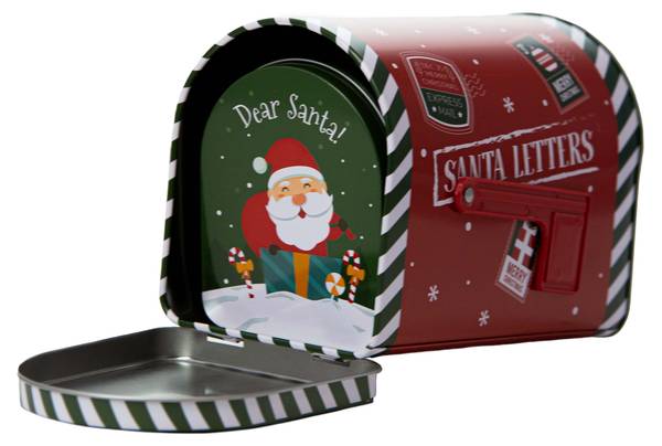 Keksdose Weihnachten Mailbox 2er Rot - Metall - 10 x 10 x 16 cm