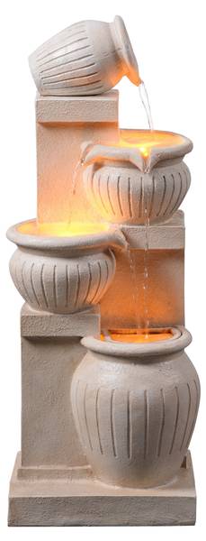 Garten Solar Brunnen FT1024NAS Beige - Harz - 24 x 72 x 29 cm