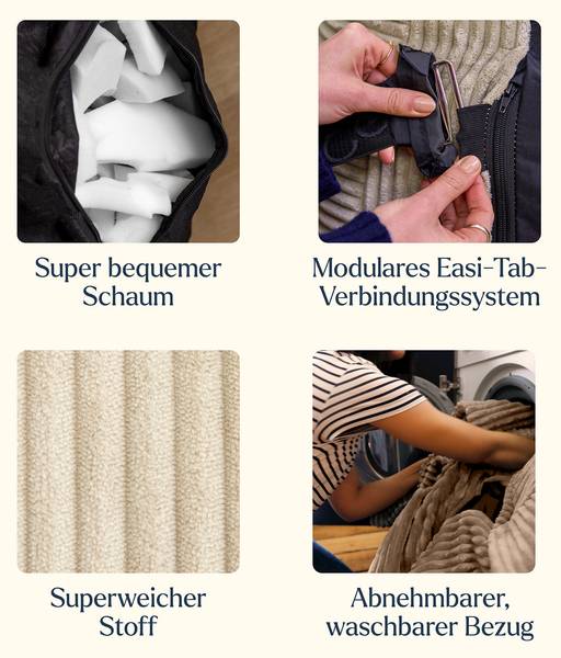 Modulares Sitzsack Sofa ZEN 4-tlg. Beige