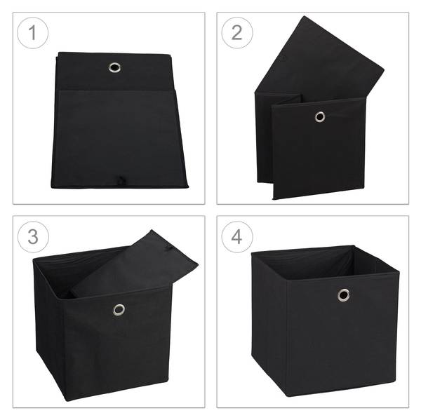 MDF verstevigde Opvouwbare wasmand 54 liter 30x30x60 cm - Zwart