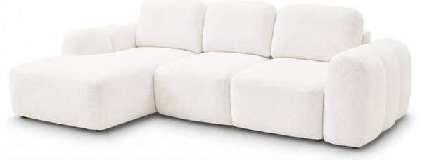 Ecksofa AVELIN Creme - Ecke davorstehend links