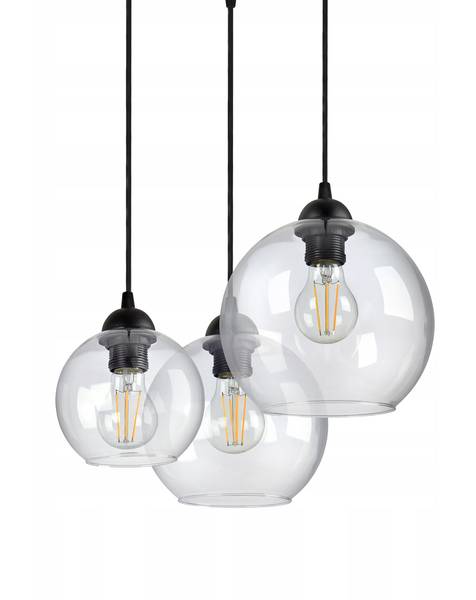 Bergen Pendelleuchte III Schwarz - Glas - Metall - 30 x 100 x 30 cm