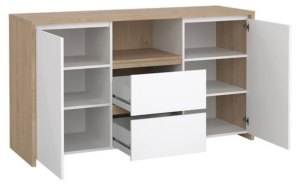 Sideboard Next Braun - Holz teilmassiv - 149 x 89 x 49 cm